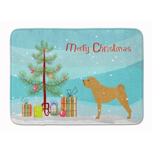Carolines Treasures Carolines Treasures BB2970RUG Shar Pei Merry Christmas Tree Machine Washable Memory Foam Mat BB2970RUG - main
